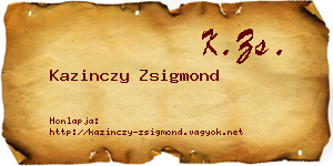 Kazinczy Zsigmond névjegykártya